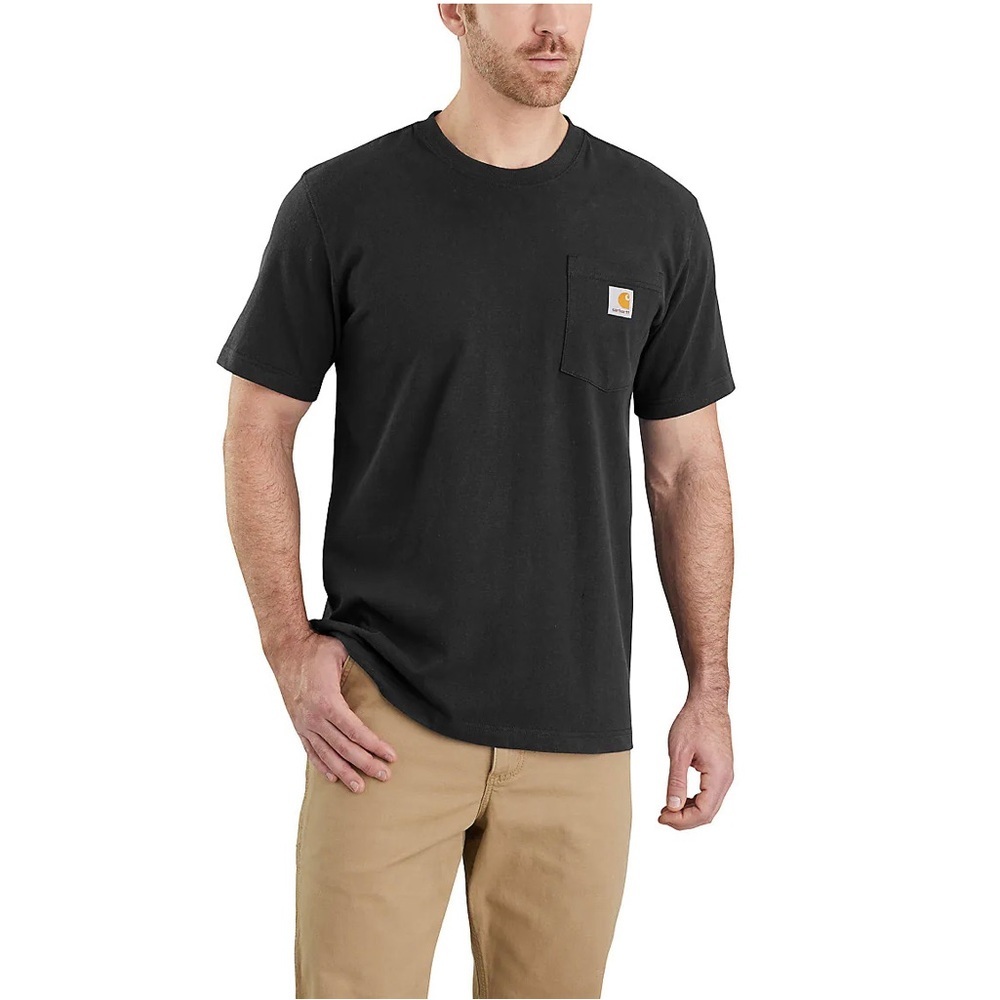 CARHARTT - Mens 3XL Tall, Black Pocket Original Fit Tshirt